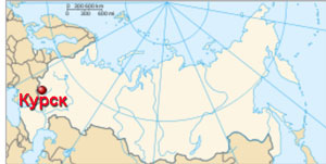 Курск на карте России